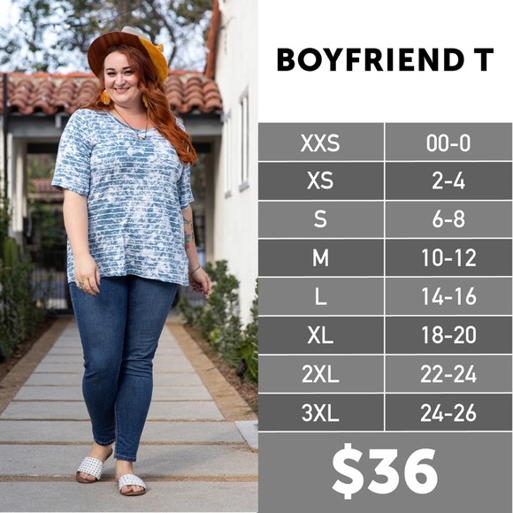 LuLaRoe Boyfriend Tee - Picture 3 of 3